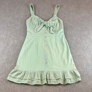 Lost + Wander Green Sleeveless Sweetheart Neckline Mini Sun Dress Size S NWOT